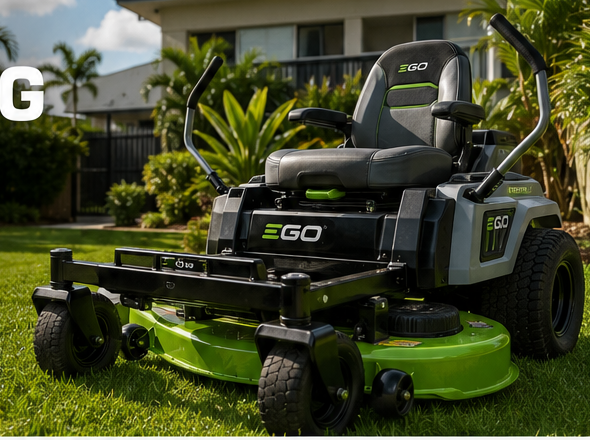 Professional lawn mower ready for a job in Mackay